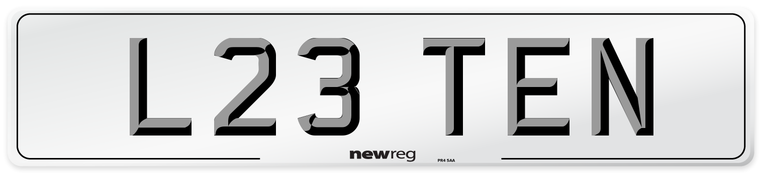 L23 TEN Number Plate from New Reg